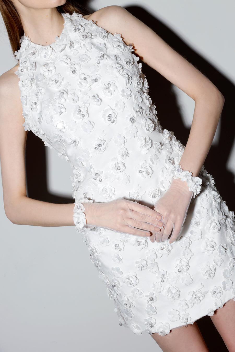 Camélia Embellished Bridal Mini Dress
